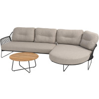 Rhodos Chaise-Longue Loungesofa mit Verdi Beistelltisch