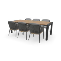 Holz Rechteckiger Guariuba 1000 mm breit Tisch Seitenlieger mit Ravello Stühlen