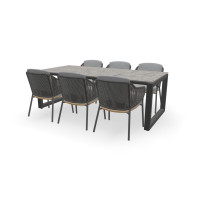 Dekton Rechteckiger Ceppo Tisch Palermo mit Ravello Stühlen