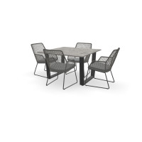 Dekton Quadratischer Ceppo Tisch Savona mit Babilonia Stühlen