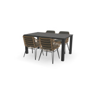 Dekton Rechteckiger Kelya Tisch Standard 80 mm mit Cottage Stühlen
