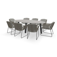 Dekton Oval Kreta Tisch Susa mit Avila Stühlen