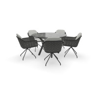 Granit Runder Black Beauty Tisch Teano mit Focus Stühlen