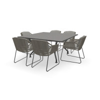 Granit Quadratischer Black Pearl Tisch Universal mit Accor Stühlen