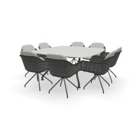 Dekton Quadratischer Bootsformischer Rem Tisch Universal mit Focus Stühlen