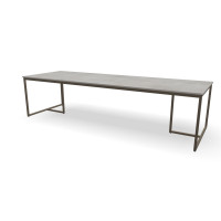 Esstisch in Betonoptik mit Dekton-Tischplatte und Tischgestell aus beschichtetem Stahl