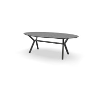 Granit Oval Steel Grey Tisch Teano
