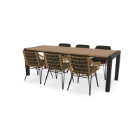 Holz Rechteckiger Guariuba 900 mm breit Tisch Seitenlieger mit Cottage Stühlen