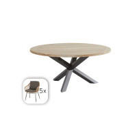 Cottage Louvre 160cm Teak alu