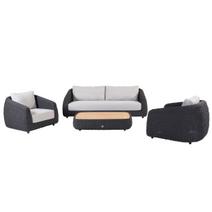 Saint-Tropez Stuhl-Bank Loungeset 4-teilig
