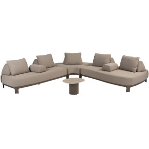 Santorini modulare Eck-Loungeset mit Sofie Couchtisch