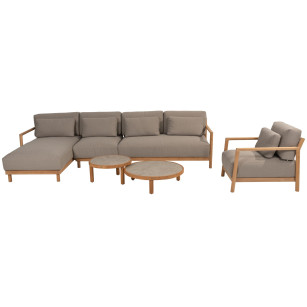 Marie Chaise-Loungeset mit Loungesessel und Finn Coffeetables