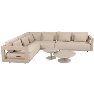 Metropolitan Latte Eck-Loungeset mit Boaz Couchtischen