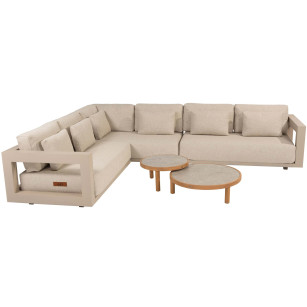 Metropolitan Latte Eck-Loungeset mit Finn Couchtischen
