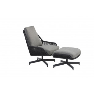 Primavera living chair Anthracite with footstool