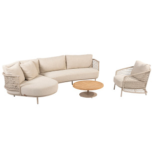 Sardinia Chaise-Loungeset mit Puccini Loungesessel und Volta Couchtisch