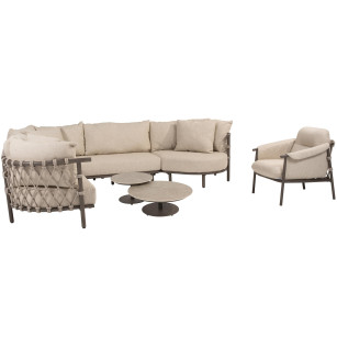 Ezra Eck-Loungeset mit Loungesessel und Boaz Couchtischen