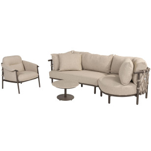 Ezra Loungesofa mit Loungesessel und Boaz Couchtisch