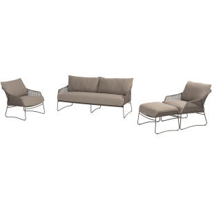 Moretti Stuhl-Bank Loungeset mit Hocker