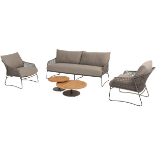 Moretti Stuhl-Bank Loungeset mit Volta Couchtischen