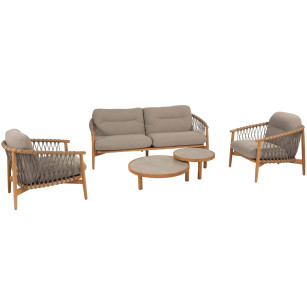 Nora Stuhl-Bank Loungeset mit Finn Couchtischen