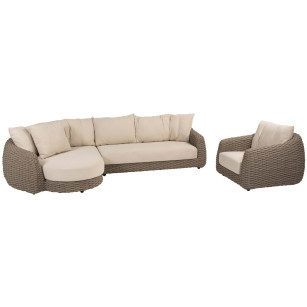Maxime Chaise-Loungeset mit Stuhl