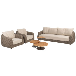 Maxime Sessel-Bank Loungeset mit Volta Couchtischen