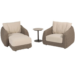 Maxime Bistro Loungeset mit Hocker und Boaz Beistelltisch