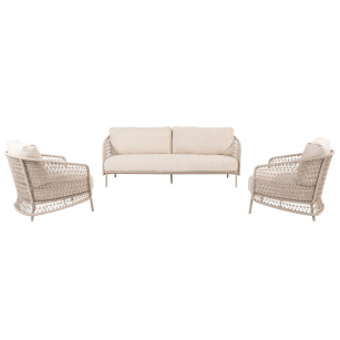 Puccini Stuhl-Bank Loungeset 3-teilig
