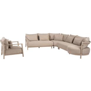 Mykonos modular corner-loungeset Latte with lounge chair