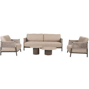 Savanne Stuhl-Bank-Loungeset mit Sofie Couchtischen