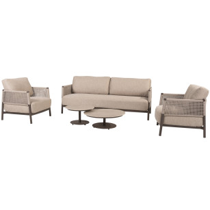 Savanne Stuhl-Bank-Loungeset mit Boaz Couchtischen