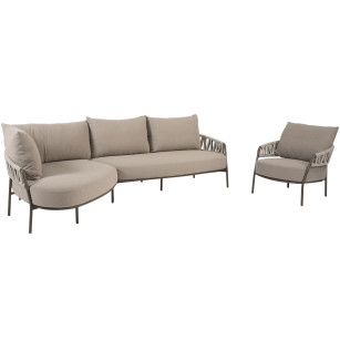 Calma Terre Chaise-Longue-Loungeset mit Loungesessel