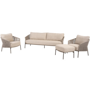 Florence Terre Stuhl-Bank-Loungeset mit Footstool