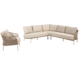 Florence Latte Eck-Loungeset mit Loungesessel