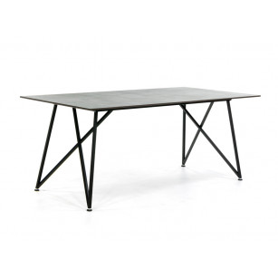 Design Tisch mit Dekton Platte und Stahlrahmen