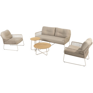 Albano Stuhl-Bank Loungeset mit Verdi Couchtischen