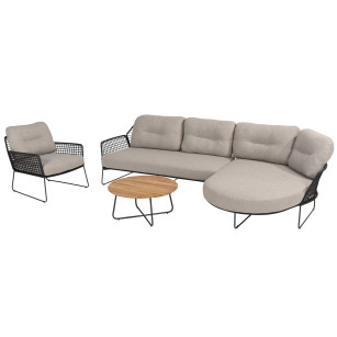 Rhodos Chaise-Loungeset mit Loungesessel und Verdi Beistelltisch