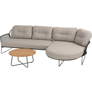 Rhodos Chaise-Longue Loungesofa mit Verdi Beistelltisch