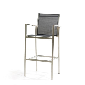 Falck Edelstahl grey bar chair