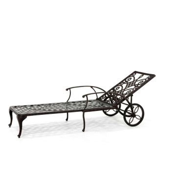 Pavia bronze Gartenliege mit Rad