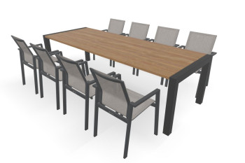 Holz Rechteckiger Guariuba 1000 mm breit Tisch Seitenlieger mit Beja Stühlen
