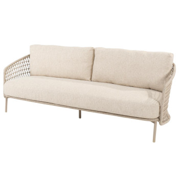 Puccini 3 seater bench latte with 3 cushions