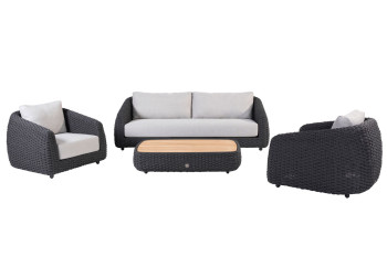 Saint-Tropez Stuhl-Bank Loungeset 4-teilig