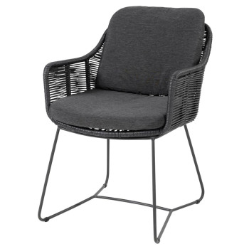 Belmond dining chair anthracite with 2 cushions
