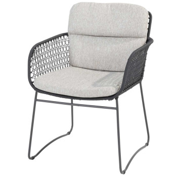 Aprilla dining chair Anthracite with 2 cushions