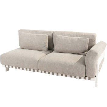 Paloma modular 2 seater bench left arm White with 7 cushions