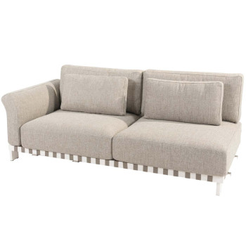 Paloma modular 2 seater bench right arm White with 7 cushions