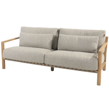 Lucas living bench 3 seater natural teak with 6 cushions