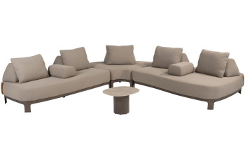 Santorini modulare Eck-Loungeset mit Sofie Couchtisch